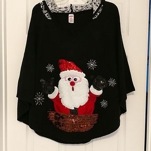 Christmas  Santa poncho sweater